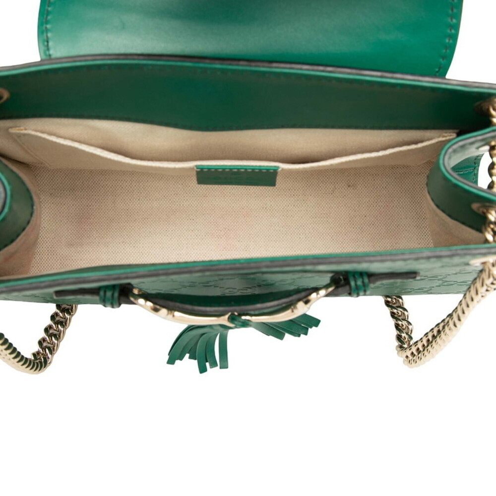 GUCCI Authentic Green Leather Shoulder Bag - Picture 4 of 6